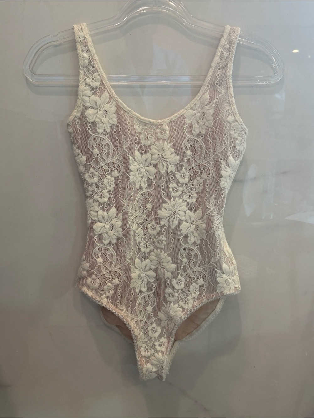 Zimmerman Lace Floral One-Piece Bodysuit in Ivory